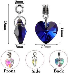 img 3 attached to 💖 80-Piece Set of Large Hole Glass Dangle Heart Pendants with Bail Hanger and Mirror Effect Layer Back in 10 Colors - Ideal for DIY Valentine's Day Jewelry Making: Necklaces, Earrings, Bracelets.