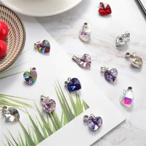 img 1 attached to 💖 80-Piece Set of Large Hole Glass Dangle Heart Pendants with Bail Hanger and Mirror Effect Layer Back in 10 Colors - Ideal for DIY Valentine's Day Jewelry Making: Necklaces, Earrings, Bracelets.