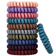 💫 10 pcs spiral hair ties: coils, phone cord hair rings for any hair type logo
