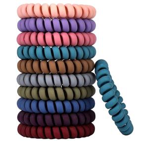 img 4 attached to 💫 10 Pcs Spiral Hair Ties: Coils, Phone Cord Hair Rings for Any Hair Type