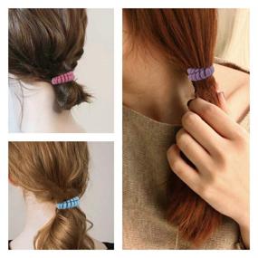 img 3 attached to 💫 10 Pcs Spiral Hair Ties: Coils, Phone Cord Hair Rings for Any Hair Type
