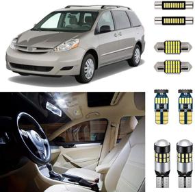 img 4 attached to AUTOGINE 17 Piece White LED Interior Lights Kit for Toyota Sienna 2004-2010 | Super Bright 6000K Interior Light Bulbs Package + Install Tool