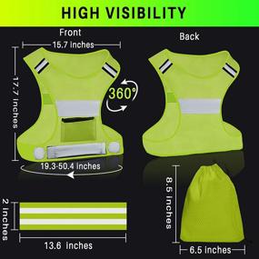 img 3 attached to Enhance Your Safety with 2 Sets of Ultralight Reflective Vests for Running or Cycling - Adjustable, Breathable, and Visible Gear with Armbands and Storage Pocket - Ideal for Men and Women!