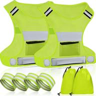 enhance your safety with 2 sets of ultralight reflective vests for running or cycling - adjustable, breathable, and visible gear with armbands and storage pocket - ideal for men and women! логотип