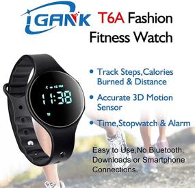 img 2 attached to iGANK T6A Fitness Tracker Sports Watch - Simple Smart Bracelet with Step Counter, 🏃 Calorie Burned, Distance, Alarm, Stopwatch - No App Needed - Ideal for Kids, Men, Women