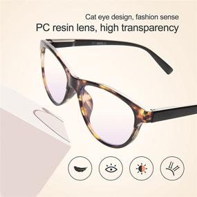 img 3 attached to 👓 Protect Your Eyes with Leaead Reading Glasses featuring BluErase Lens - Cat Eye Anti-Blue Light Glasses for Women