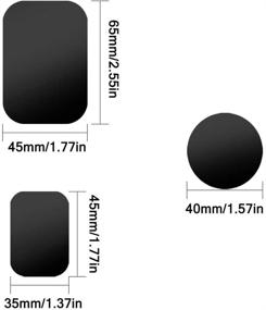img 3 attached to 📱 SonKu 12 шт. Металлическая пластина для автомобильного крепления телефона - замена с наклейкой, совместима с магнитными креплениями - в комплекте 8 прямоугольных и 4 круглых пластины черного и серебряного цвета