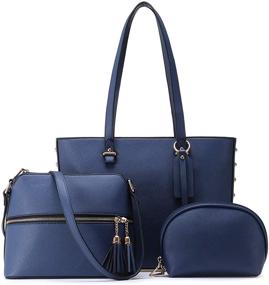 img 4 attached to Stylish JOSEKO Shoulder Bag Handbags for Women - 3pcs Fashion Tote Bags, Satchel Purse Set, and Hobo Bag Combo