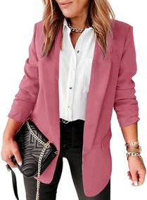 img 4 attached to 👚 Langwyqu Women's Casual Blazers Sleeve Blazers for Women's Clothing and Suiting