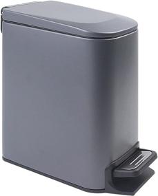 img 4 attached to 🚮 LINAN Gray Bathroom Trash Can: Stylish 1.6 Gallon Step Bin with Removable Inner Basket and Lid – Perfect for Bathroom, Powder Room, Bedroom