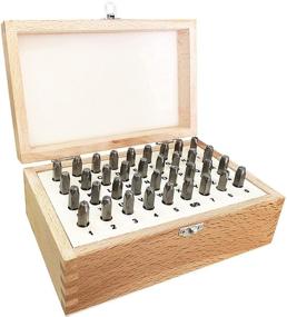 img 4 attached to 🔠 HimaPro 5/32 Inch 4mm Letter and Number Stamp Set: High-Quality 36pcs Metal Stamp Set with Wooden Case