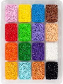 img 1 attached to 🌈 Мини бисер Perler Colors, 16000 шт., Большой лоток для летних творений