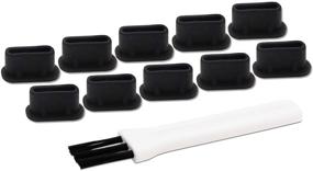 img 3 attached to PortPlugs USB C Port Plug (10 Pack) - Dust Plug for Samsung Galaxy s21, s20, Note 10, MacBook & More - Black, with Cleaning Brush