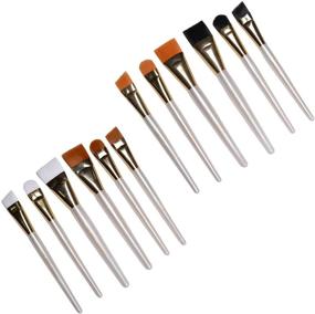 img 2 attached to 🖌️ 12-Pack of Taklon Paint Brushes by Craft Smart - Ideal for Various Art Projects