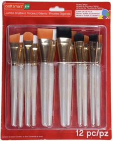 img 1 attached to 🖌️ 12-Pack of Taklon Paint Brushes by Craft Smart - Ideal for Various Art Projects