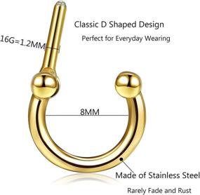 img 2 attached to 👂 Stylish ORAZIO Stainless Cartilage Earrings: Trendy Women's Piercing Jewelry