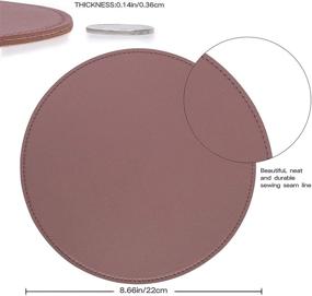 img 3 attached to 🖱️ Oterri Round Mouse Pad - Non-Slip & Waterproof Thickened PVC Leather Mat with Premium Stitched Edge for Office Work, Home or Decor - 8.66" (Dark Pink, 1 Pack)