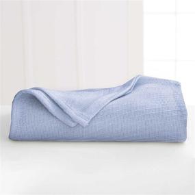 img 1 attached to Martex Premium Textured King Size Blanket - Lightweight, Breathable, All-Season, 100% Cotton, Cozy & Warm, Blue