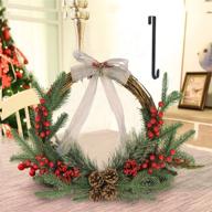 homietina 24’’ christmas wreath: large led-lit outdoor artificial wreath with 12’’ hanger - festive front door wall decorations for the holidays (battery not included) логотип