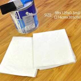 img 2 attached to 🏞️ 20-Piece Multi-Use Great Value Drop Cloth - Waterproof Plastic Cover, Plastic Sheeting, Painting Tarp 9x12 Feet, Clear Tarp