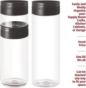 img 2 attached to 🔹 Space Saving Stackable Plastic Jars with Lids - Set of 3 Clear Containers for Food Storage, Crafts, and More - BPA Free, Various Sizes Included