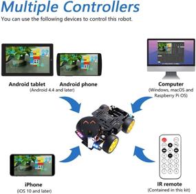 img 1 attached to Комплект автомобиля Freenove 4x4 для ESP32-WROVER: совместим с Arduino, точечные матричные выражения, камера, препятствия, слежение по линии и многое другое!