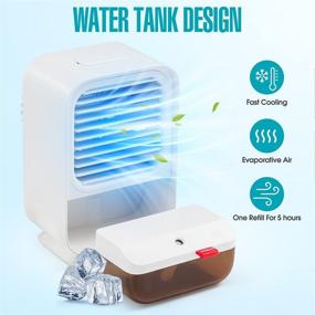 img 1 attached to 🌀 BENBOAR Portable Air Conditioner: Rotating, Water Tank Evaporative Humidifier, Rechargeable & Misting Fan Cool Air Cooler