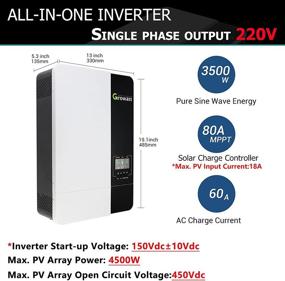 img 3 attached to 🌞 Growatt 3500W MPPT Solar Inverter - 80A Solar Controller - AC220V Output - PV max 450V Input - Works with or without Battery