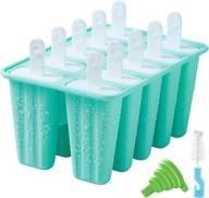 🍦 10-piece silicone popsicle molds set: bpa-free, reusable, and easy-release ice pop maker with recipes, cleaning brush, and funnel logo