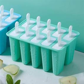 img 2 attached to 🍦 10-Piece Silicone Popsicle Molds Set: BPA-Free, Reusable, and Easy-Release Ice Pop Maker with Recipes, Cleaning Brush, and Funnel