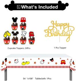 img 2 attached to Mickey Themed Mouse Party Supplies Essentials - Backdrop, Welcome Hanger, Banner, Topper, Tassel, Tablecloth, Balloons Garland Arch - Perfect for Mickey Birthday Party Decorations