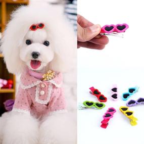 img 1 attached to 🐶 Stylish MinLia Pet Dog Hair Bows Clips - 8PCS Fashionable Grooming Accessories for Your Pooch