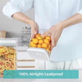 img 1 attached to Ankou 1.5 QT (1500ml) Pop Up Food Container Set with Lids - BPA Free Stackable Containers for Coffee, Tea, Sugar, Cereals - 8 Labels Included - Clear