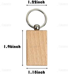 img 2 attached to Customizable Wooden Rectangle Keychain by AUEAR – Personalized Gift