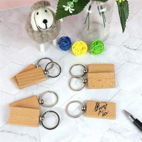 img 3 attached to Customizable Wooden Rectangle Keychain by AUEAR – Personalized Gift