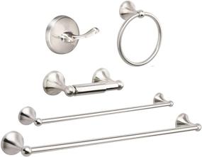 img 4 attached to 🛀 Bathroom Hardware Accessory Set: Complete 5-Piece Towel Rack Set in Satin Nickel Finish