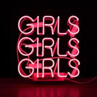 🍑 desol traditional handcrafted neon sign: girls girls girls - artistic glass handmade neon light for home bedroom decor and unique gift idea – peach, 11'' x 11'' логотип