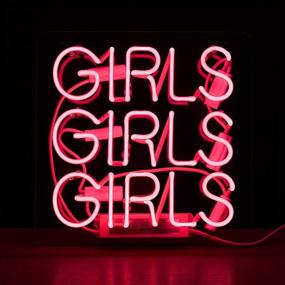 img 4 attached to 🍑 Desol Traditional Handcrafted Neon Sign: Girls Girls Girls - Artistic Glass Handmade Neon Light for Home Bedroom Decor and Unique Gift Idea – Peach, 11'' X 11''