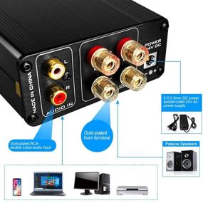 img 2 attached to FX AUDIO 2-канальный стереоусилитель домашнего аудио HiFi класса D, цифровой усилитель 80 Вт + 80 Вт мощности с кабелем RCA / адаптером питания 24 В 4 А TPA3250 FX502SPRO в черном цвете.