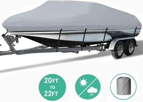 img 4 attached to 🚤 Premium Trailerable Boat Cover: Waterproof 20-22 ft V-Hull, Tri-Hull, Bass Boat, and More - Includes Carrying Bag