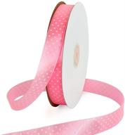 100 yards peach pink polka dots satin ribbon – perfect for crafts, gift wrapping, hair bows, bouquets, wedding, birthdays, parties, valentine's day, halloween, christmas logo