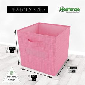 img 3 attached to 📦 NEATERIZE 13x13x13 Large Storage Cubes - Set of 6 Pink Storage Bins with Dual Fabric Handles: Organize Your Home and Office with Foldable Closet Organizers and Fabric Storage Boxes