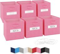 📦 neaterize 13x13x13 large storage cubes - set of 6 pink storage bins with dual fabric handles: organize your home and office with foldable closet organizers and fabric storage boxes logo