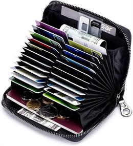 img 4 attached to 👜 Genuine Leather Credit Card Holder Passport Wallet - Men's Accessories for Money Organizers & Card Cases