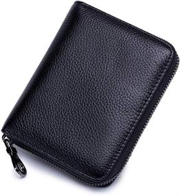 img 3 attached to 👜 Genuine Leather Credit Card Holder Passport Wallet - Men's Accessories for Money Organizers & Card Cases