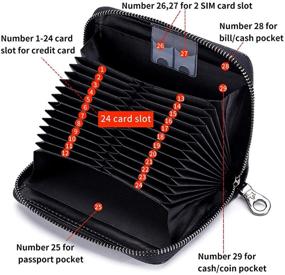 img 2 attached to 👜 Genuine Leather Credit Card Holder Passport Wallet - Men's Accessories for Money Organizers & Card Cases