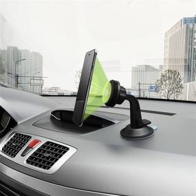 img 2 attached to 📱✨ Magnetic Window Mount for iPhone, Samsung, HTC, LG, Nexus, Blu, GPS, and More - Mengo Magna-Snap Window Car Mount