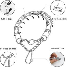 img 2 attached to 🐕 Strinify Quick Release Dog Prong Collar: Adjustable Stainless Steel Links | Rubber Tips | Locking Carabiner | Effective Training Collar for Medium to Large Dogs