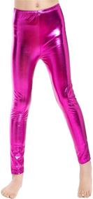 img 2 attached to ✨ Stylish and Shimmering: Aaronano Little Metallic Stretch Leggings for Girls