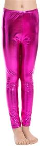 img 4 attached to ✨ Stylish and Shimmering: Aaronano Little Metallic Stretch Leggings for Girls